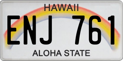 HI license plate ENJ761