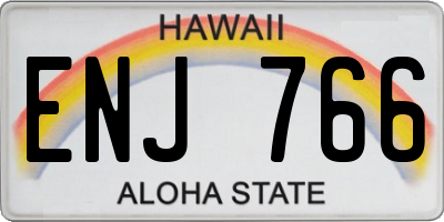 HI license plate ENJ766
