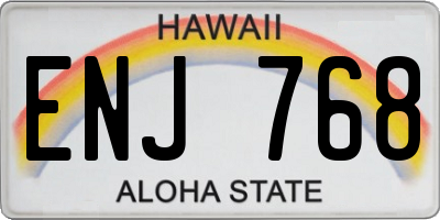 HI license plate ENJ768