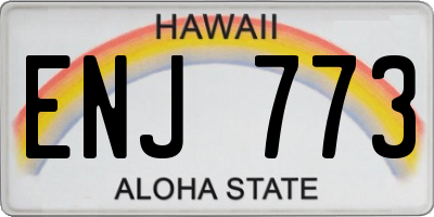 HI license plate ENJ773
