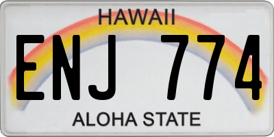 HI license plate ENJ774
