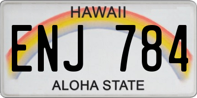 HI license plate ENJ784