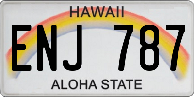 HI license plate ENJ787