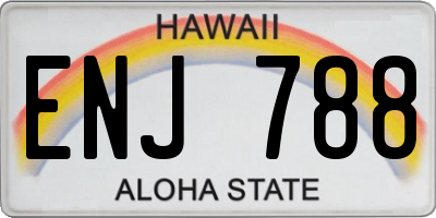 HI license plate ENJ788