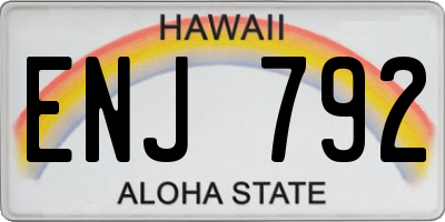 HI license plate ENJ792