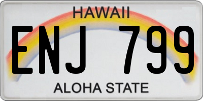HI license plate ENJ799
