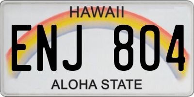 HI license plate ENJ804