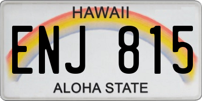 HI license plate ENJ815
