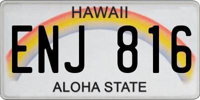 HI license plate ENJ816
