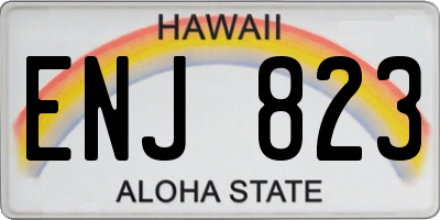 HI license plate ENJ823