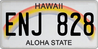 HI license plate ENJ828
