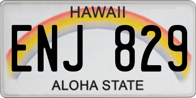 HI license plate ENJ829