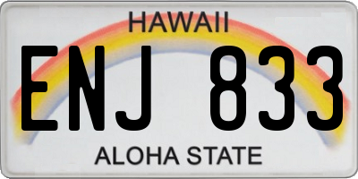 HI license plate ENJ833