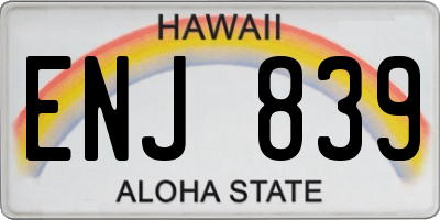HI license plate ENJ839