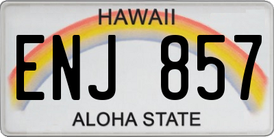 HI license plate ENJ857