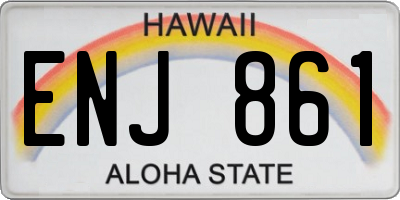 HI license plate ENJ861