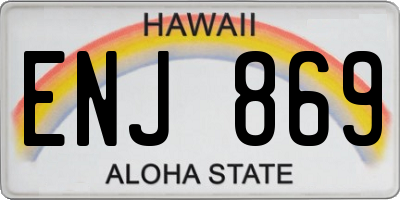 HI license plate ENJ869