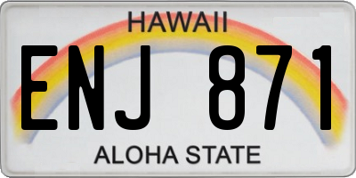 HI license plate ENJ871