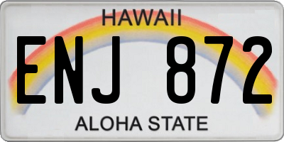HI license plate ENJ872