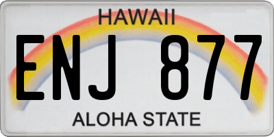HI license plate ENJ877
