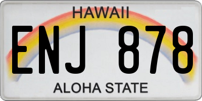 HI license plate ENJ878
