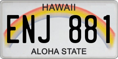 HI license plate ENJ881
