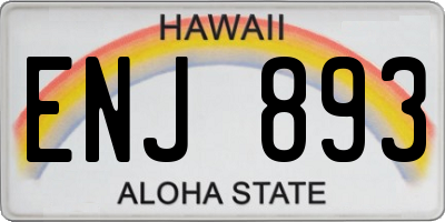 HI license plate ENJ893