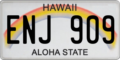 HI license plate ENJ909