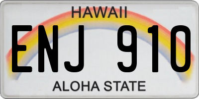HI license plate ENJ910