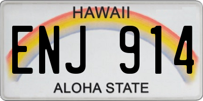 HI license plate ENJ914