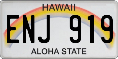 HI license plate ENJ919