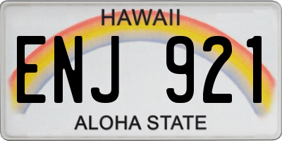 HI license plate ENJ921