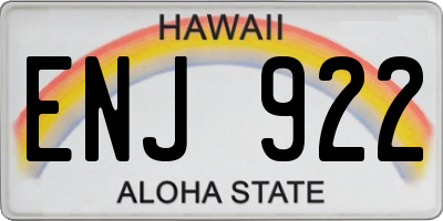HI license plate ENJ922