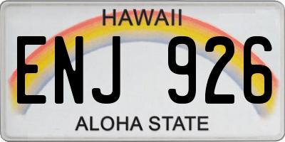 HI license plate ENJ926