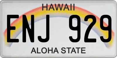 HI license plate ENJ929