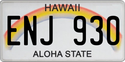 HI license plate ENJ930