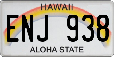 HI license plate ENJ938