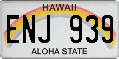 HI license plate ENJ939