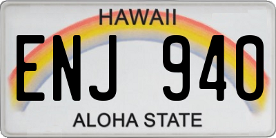 HI license plate ENJ940