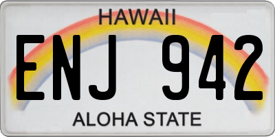 HI license plate ENJ942