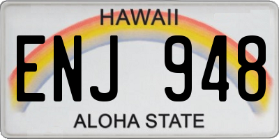 HI license plate ENJ948