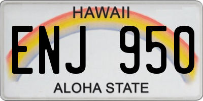 HI license plate ENJ950
