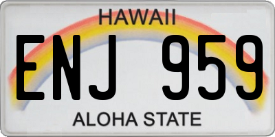 HI license plate ENJ959