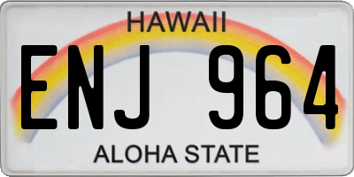 HI license plate ENJ964