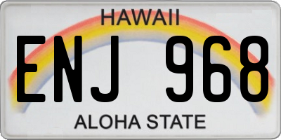 HI license plate ENJ968
