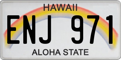 HI license plate ENJ971