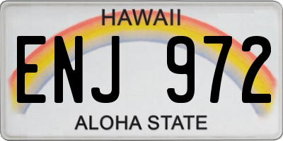 HI license plate ENJ972