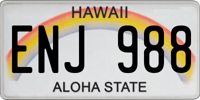 HI license plate ENJ988