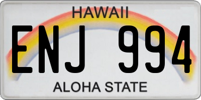 HI license plate ENJ994
