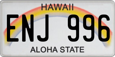HI license plate ENJ996